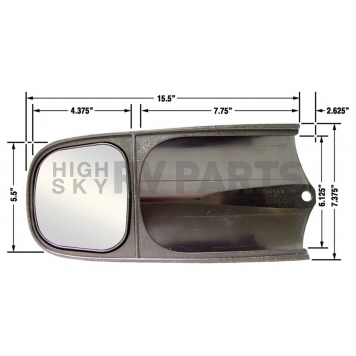 CIPA USA Exterior Towing Mirror Manual Rectangular Single - 10000-1