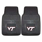 Fan Mat Floor Mat - Universal Fit Black Vinyl Set of 2 - 8766