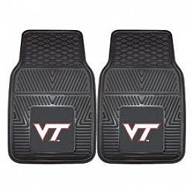 Fan Mat Floor Mat - Universal Fit Black Vinyl Set of 2 - 8766