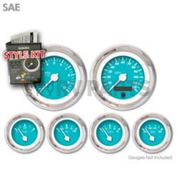 Aurora Instuments Gauge Face Overlay - Fiber Aqua Daytime Color/ White Letter Color - 1230