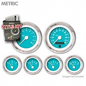 Aurora Instuments Gauge Face Overlay - Fiber Aqua Daytime Color/ White Letter Color - 4861