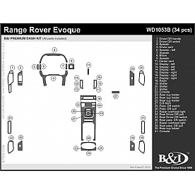 B & I Fender Dash Panel Trim WD1053BDSG