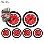 Aurora Instuments Gauge Face Overlay - Fiber Red Daytime Color/ White Letter Color - 8373