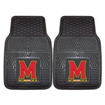 Fan Mat Floor Mat - Universal Fit Black Vinyl Set of 2 - 8764