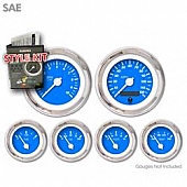 Aurora Instuments Gauge Face Overlay - Fiber Blue Daytime Color/ White Letter Color - 1241