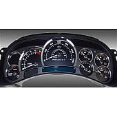 US Speedo Gauge Face Overlay - Black Daytime Color/ White Letter Color - PLK0641