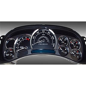 US Speedo Gauge Face Overlay - Black Daytime Color/ White Letter Color - PLK0641