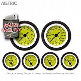 Aurora Instuments Gauge Face Overlay - Fiber Green Daytime Color/ Black Letter Color - 8374