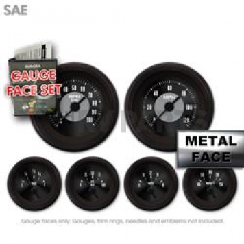 Aurora Instuments Gauge Face Overlay - Fiber Black Daytime Color/ White Letter Color - 8614