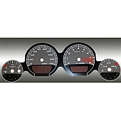 US Speedo Gauge Face Overlay - Black Daytime Color/ White Letter Color - MAG071