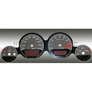 US Speedo Gauge Face Overlay - Black Daytime Color/ White Letter Color - MAG071