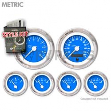 Aurora Instuments Gauge Face Overlay - Fiber Blue Daytime Color/ White Letter Color - 4872
