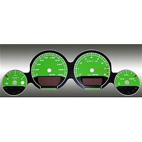 US Speedo Gauge Face Overlay - Green Daytime Color/ White Letter Color - MAG0711