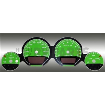 US Speedo Gauge Face Overlay - Green Daytime Color/ White Letter Color - MAG0711
