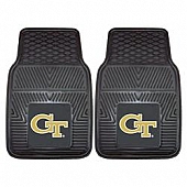 Fan Mat Floor Mat - Universal Fit Black Vinyl Set of 2 - 8777