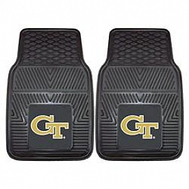 Fan Mat Floor Mat - Universal Fit Black Vinyl Set of 2 - 8777