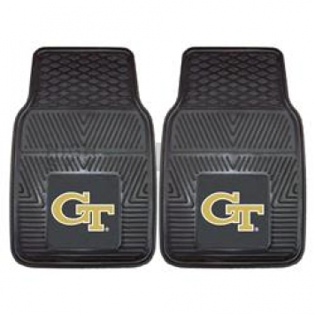 Fan Mat Floor Mat - Universal Fit Black Vinyl Set of 2 - 8777