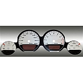 US Speedo Gauge Face Overlay - Silver Daytime Color/ Black Letter Color - MAG072