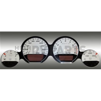 US Speedo Gauge Face Overlay - Silver Daytime Color/ Black Letter Color - MAG072