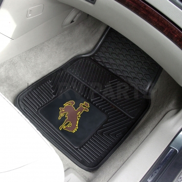 Fan Mat Floor Mat - Universal Fit Black Vinyl Set of 2 - 12921-1