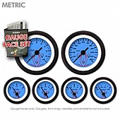 Aurora Instuments Gauge Face Overlay - Fiber Blue Daytime Color/ Black Letter Color - 8376