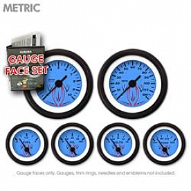 Aurora Instuments Gauge Face Overlay - Fiber Blue Daytime Color/ Black Letter Color - 8376