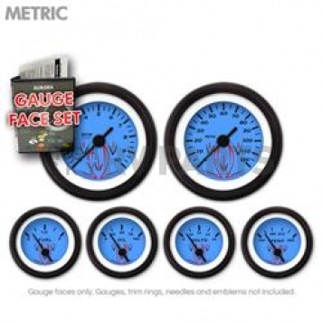 Aurora Instuments Gauge Face Overlay - Fiber Blue Daytime Color/ Black Letter Color - 8376