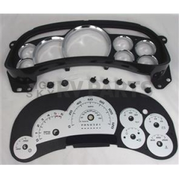 US Speedo Gauge Face Overlay - Silver Daytime Color/ Black Letter Color - PLK0642