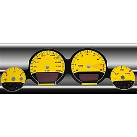 US Speedo Gauge Face Overlay - Yellow Daytime Color/ Black Letter Color - MAG073