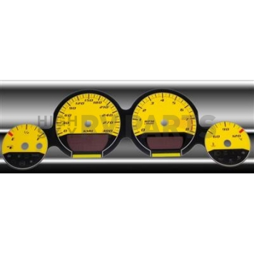 US Speedo Gauge Face Overlay - Yellow Daytime Color/ Black Letter Color - MAG073