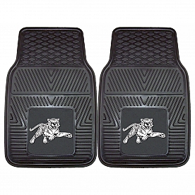 Fan Mat Floor Mat - Universal Fit Black Vinyl Set of 2 - 12923