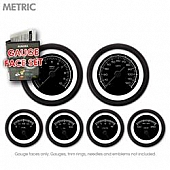 Aurora Instuments Gauge Face Overlay - Fiber Black Daytime Color/ White Letter Color - 8377