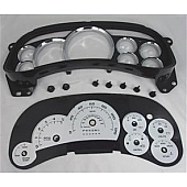 US Speedo Gauge Face Overlay - Silver Daytime Color/ Black Letter Color - PLK0642D