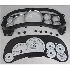 US Speedo Gauge Face Overlay - Silver Daytime Color/ Black Letter Color - PLK0642D