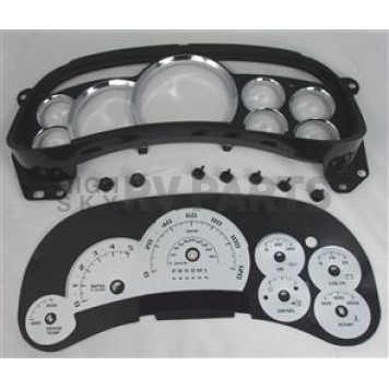US Speedo Gauge Face Overlay - Silver Daytime Color/ Black Letter Color - PLK0642D