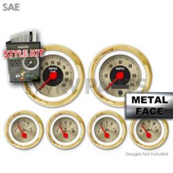 Aurora Instuments Gauge Face Overlay - Fiber Gold Daytime Color/ Black Letter Color - 2594
