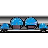 US Speedo Gauge Face Overlay - Blue Daytime Color/ White Letter Color - MAG074