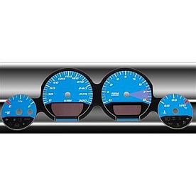 US Speedo Gauge Face Overlay - Blue Daytime Color/ White Letter Color - MAG074