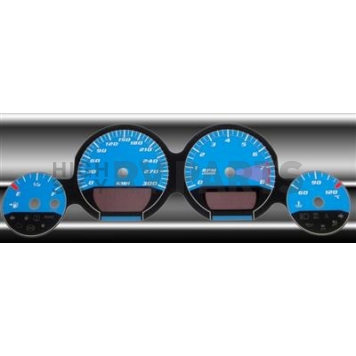 US Speedo Gauge Face Overlay - Blue Daytime Color/ White Letter Color - MAG074