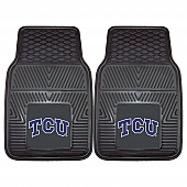 Fan Mat Floor Mat - Universal Fit Black Vinyl Set of 2 - 13006