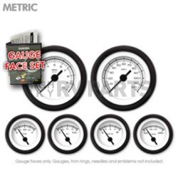 Aurora Instuments Gauge Face Overlay - Fiber White Daytime Color/ Black Letter Color - 8378