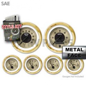 Aurora Instuments Gauge Face Overlay - Fiber Gold Daytime Color/ Black Letter Color - 2558