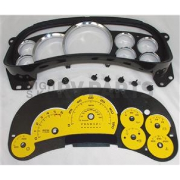 US Speedo Gauge Face Overlay - Yellow Daytime Color/ Black Letter Color - PLK0643