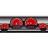US Speedo Gauge Face Overlay - Red Daytime Color/ White Letter Color - MAG075