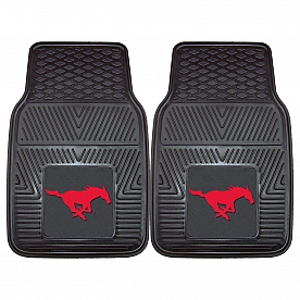 Fan Mat Floor Mat - Universal Fit Black Vinyl Set of 2 - 13010