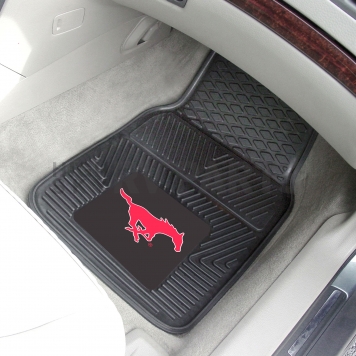 Fan Mat Floor Mat - Universal Fit Black Vinyl Set of 2 - 13010-1