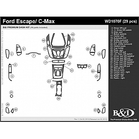 B & I Fender Dash Panel Trim WD1070FSDB