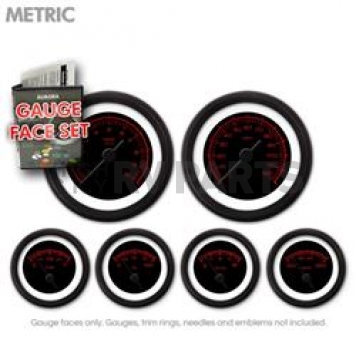 Aurora Instuments Gauge Face Overlay - Fiber Black Daytime Color/ Red Letter Color - 8380