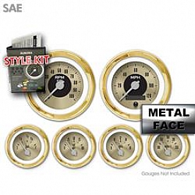 Aurora Instuments Gauge Face Overlay - Fiber Gold Daytime Color/ Black Letter Color - 2570