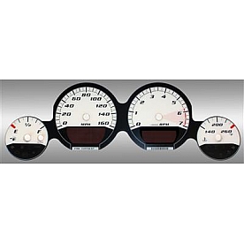 US Speedo Gauge Face Overlay - White Daytime Color/ Black Letter Color - MAG080